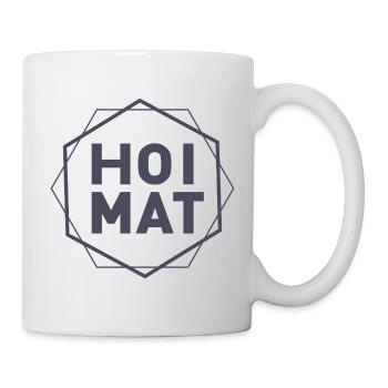 Geometrischer HOIMAT Hexagon-Text - Tasse - Weiß - Rechts