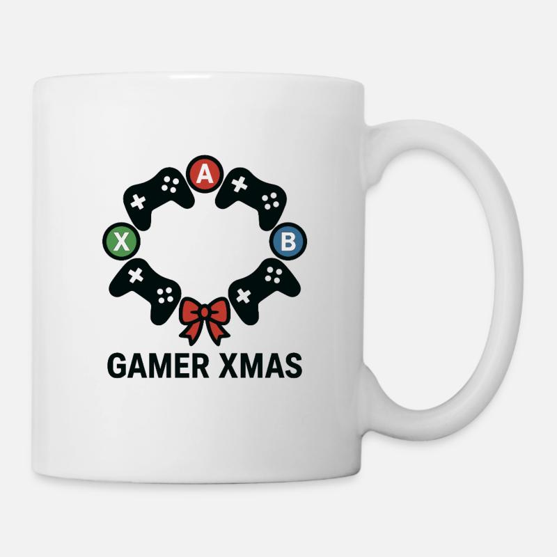 Gamer Xmas Controller Wreath - Mug - white