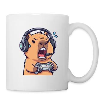 Capybara Gamer Énervé - T-shirt Humour Jeux Vidéo - Mug blanc - blanc - Droite