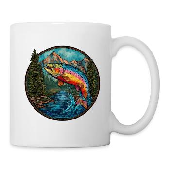 Rainbow Trout – Colourful Angler & Nature Motif - Mug - white - Right