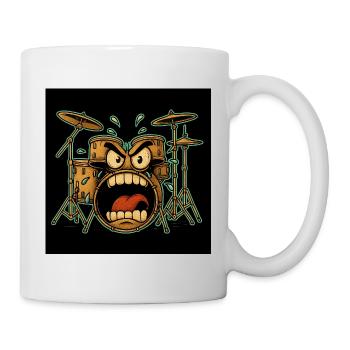 Cartoon de batterie en colère - Mug blanc - blanc - Droite