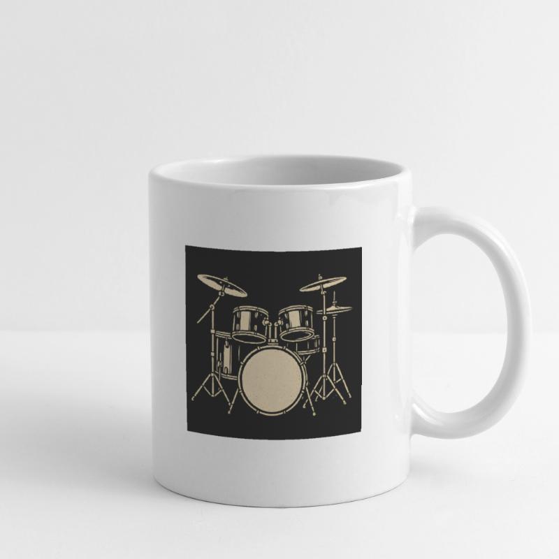 Schwarzsilbernes Drumset Illustration Tasse
