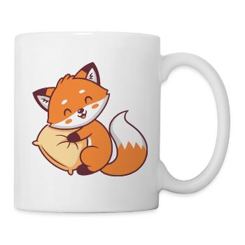 Orangefarbener kuscheliger Fuchsplüsch - Tasse - Weiß - Rechts