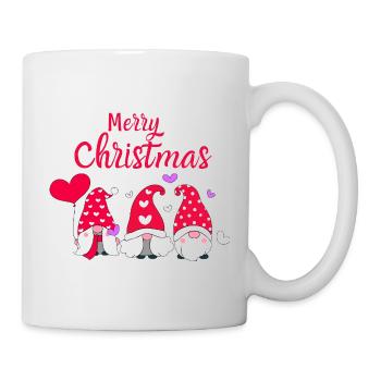 Cute Christmas gnomes with hearts - Mug - white - Right