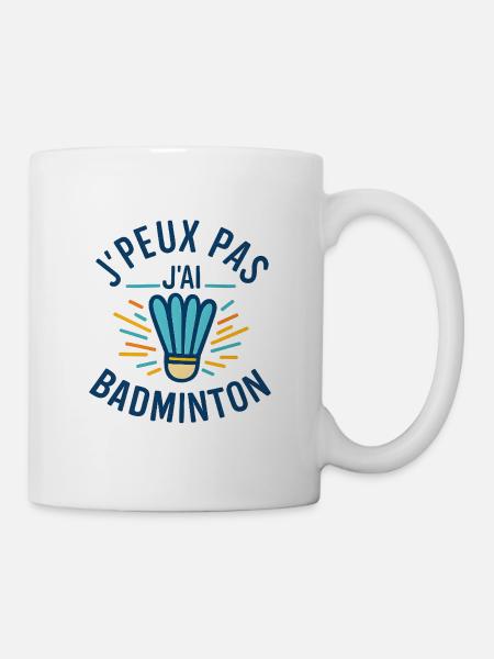 J'peux pas j'ai badminton - Mug blanc - blanc