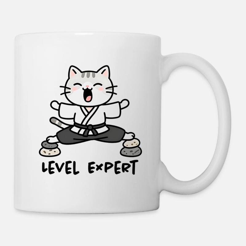 Chat Sensei Karaté Zen - Mug blanc - blanc