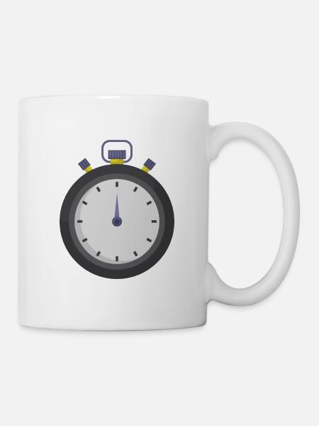 Stoppuhr - Tasse - Weiß