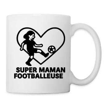 Super maman footballeuse – Cœur football - Mug blanc - blanc - Droite
