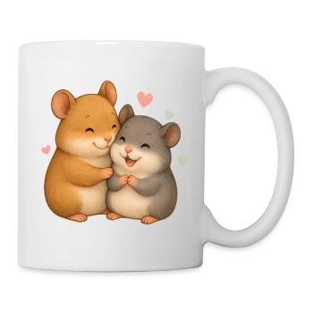 Süße Hamster Liebe – Niedliches Tiermotiv - Tasse - Weiß - Rechts