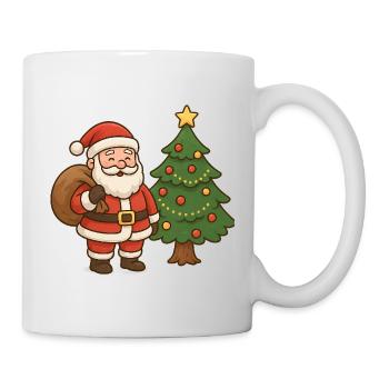 Père Noël avec illustration de sapin de Noël - Mug blanc - blanc - Droite