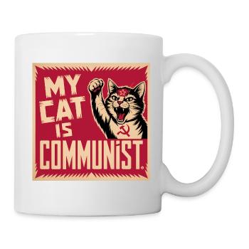 Mon chat est communiste - T-shirt de propagande Drôle de Chat - Mug blanc - blanc - Droite
