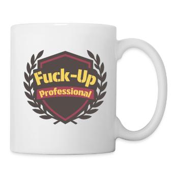 Fuck-Up Professional Badge - Tasse - Weiß - Rechts