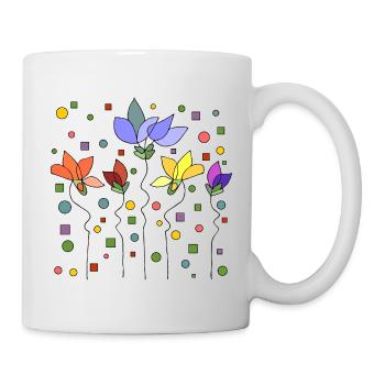 Fleur - Mug blanc - blanc - Droite