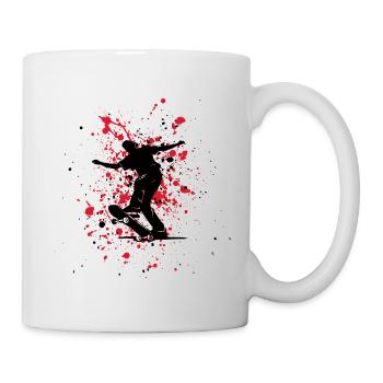 Rot-schwarzer Splash-Skater - Tasse - Weiß - Rechts