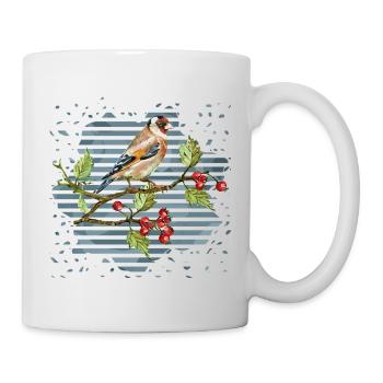 Bunter Vogel - Tasse - Weiß - Rechts