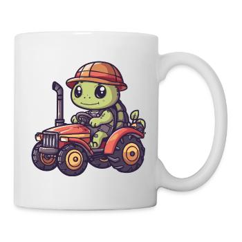 Schildkröte Traktor Farmer - Tasse - Weiß - Rechts
