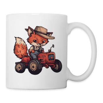 Fox Tractor Farmer - Mug - white - Right