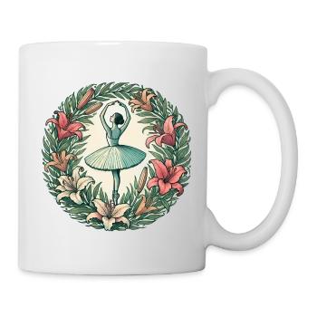 Floral Circle Ballerina Dance - Mug - white - Right