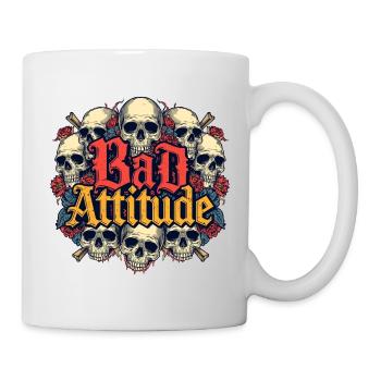 Schlechte Einstellung Skull Roses - Tasse - Weiß - Rechts