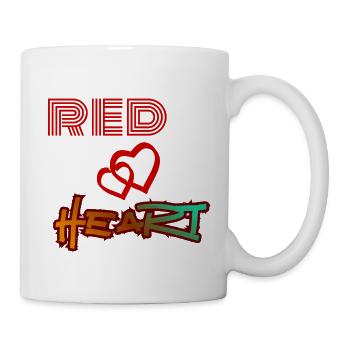Rotes Herz, Graffiti-Herz - Tasse - Weiß - Rechts