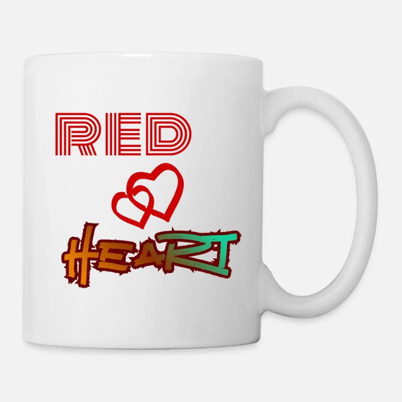 Rotes Herz, Graffiti-Herz - Tasse - Weiß