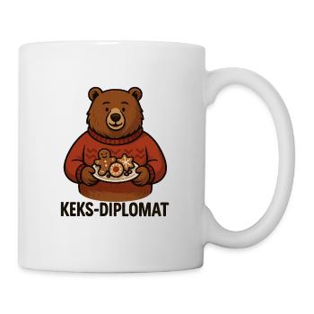 Keks-Diplomat Bär mit Keksen - Tasse - Weiß - Rechts