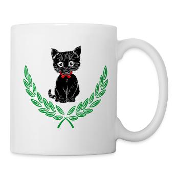 Schwarz im Lorbeerkranz - Tasse - Weiß - Rechts