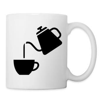 Pour Over Kaffee Kanne Minimalistisch - Tasse - Weiß - Rechts