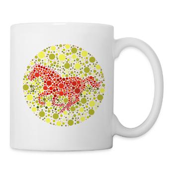 Pferde Motiv Farbtest - Tasse - Weiß - Rechts