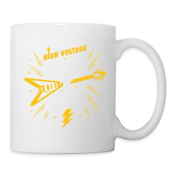 Hochspannungs-Rockin-Roll-Gitarre - Tasse - Weiß - Rechts