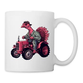 Éleveur de tracteurs à dinde - Mug blanc - blanc - Droite