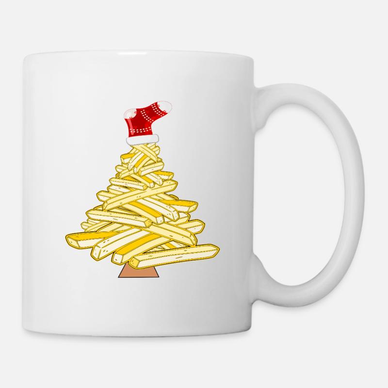 Weihnachtsbaum-Pommes - Tasse - Weiß