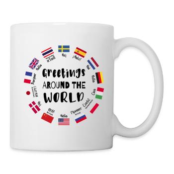 Grüße aus aller Welt - Hallo in allen Sprachen - Tasse - Weiß - Rechts