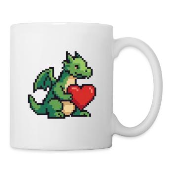 Pixel Dragon with Heart - Mug - white - Right