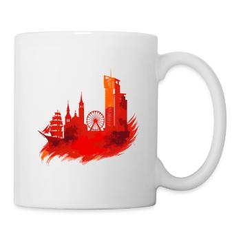 Gdynia Poland Polska White Harbor City Red Gift - Mug - white - Right