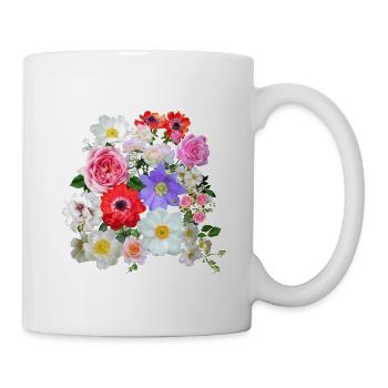 Sommerblumen Bouquet - Tasse - Weiß - Rechts