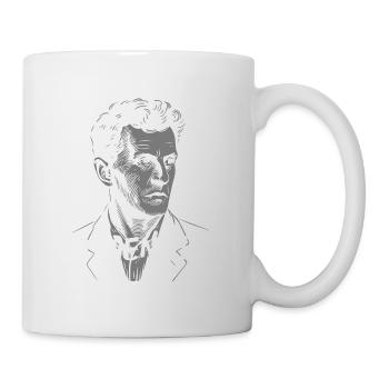 Ludwig Wittgenstein Philosopher Portrait Mono Text - Mug - white - Right