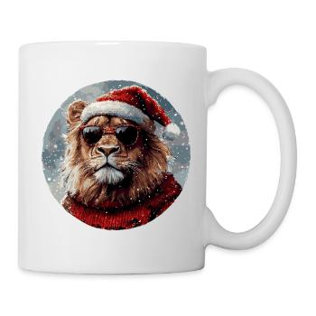 Lion Noël drôle, cool - Mug blanc - blanc - Droite