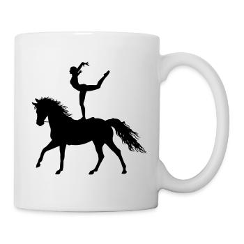 Voltigieren Akrobatik Reitsport Reiten Pferd bunt - Tasse - Weiß - Rechts