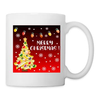 Lustige frohe Weihnachtspommes - Tasse - Weiß - Rechts