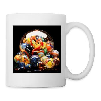 Farbige Glaskugel Explosion - Tasse - Weiß - Rechts