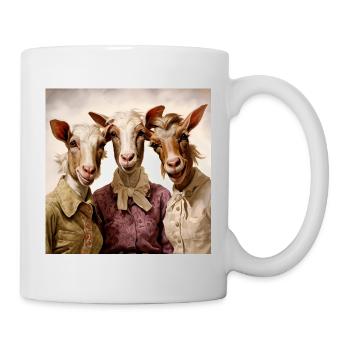 Trio rétro de chèvres dans le style vintage - Mug blanc - blanc - Droite