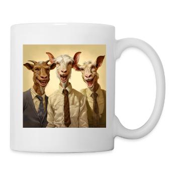 Trio de chèvres en affaires - Mug blanc - blanc - Droite