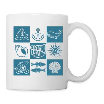 Rufe der ozeanischen nautischen Muster - Tasse - Weiß - Rechts
