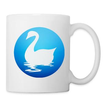 Silhouette élégante de cygne sur l’eau bleue - Mug blanc - blanc - Droite