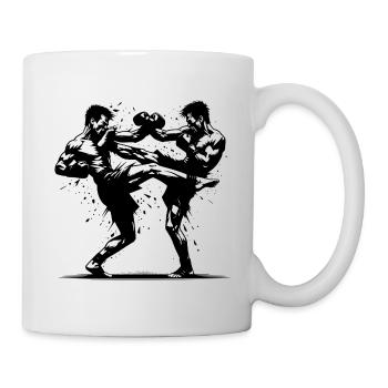Double Strike Thai Boxing The Ring Burns Fiercely - Mug - white - Right