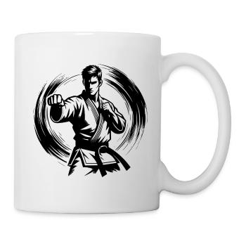Dynamische Kampfpose Perfekte Karate Silhouette - Tasse - Weiß - Rechts
