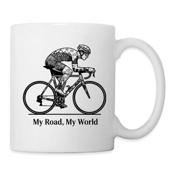 Mein Weg, meine Welt Radfahren - Tasse - Weiß - Rechts
