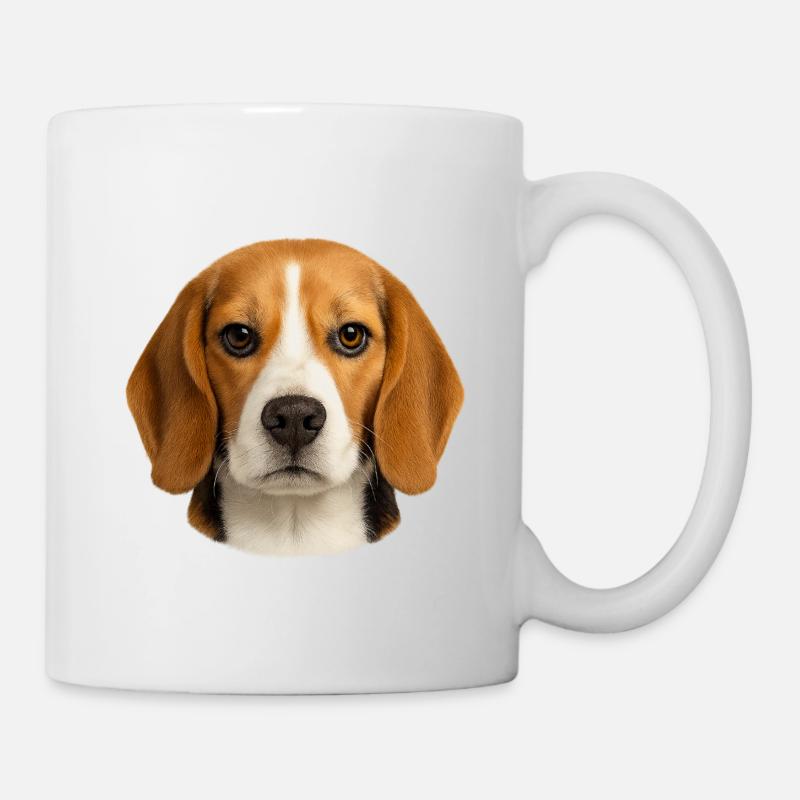 Beagle Porträt Motiv - Tasse - Weiß