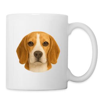 Beagle Kopfporträt Tierliebe - Tasse - Weiß - Rechts